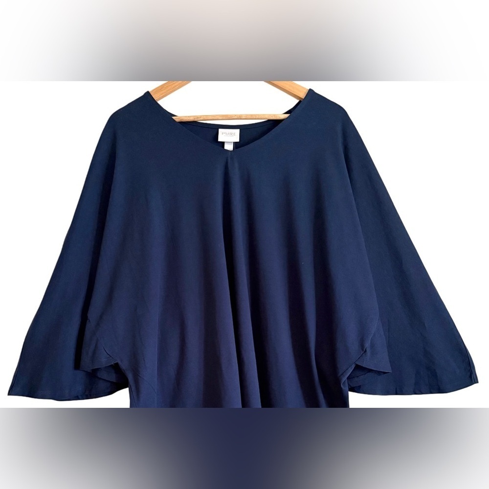 PURE BY ULLA POPKEN Organic Cotton Lightweight Boxy Batwing Sleeve Top 20/22 NWT - Picture 4 of 12